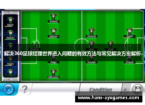 解决360足球经理世界进入问题的有效方法与常见解决方案解析